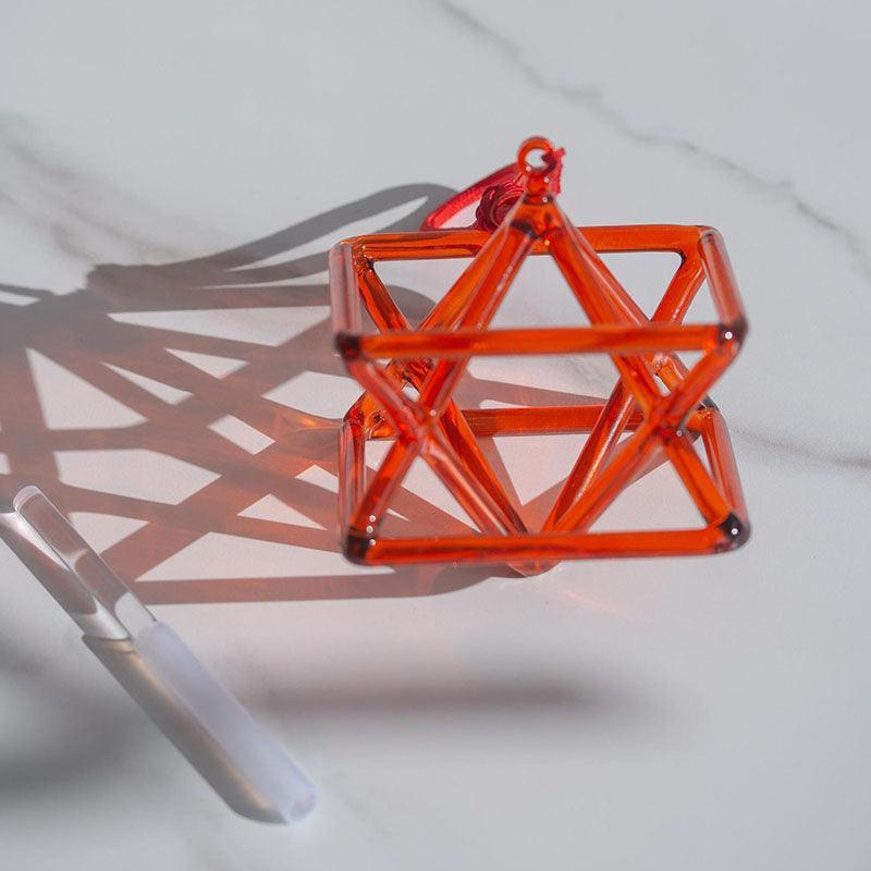 Orange Crystal Merkaba: Energy & Spirit, Unique Craft, Zen Spaces