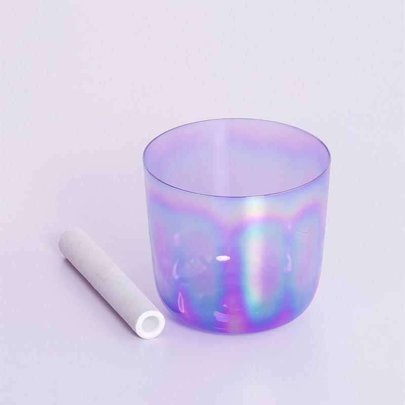 Colored Purple Clear Crystal Singing Bowl: Meditation Healing Vibration