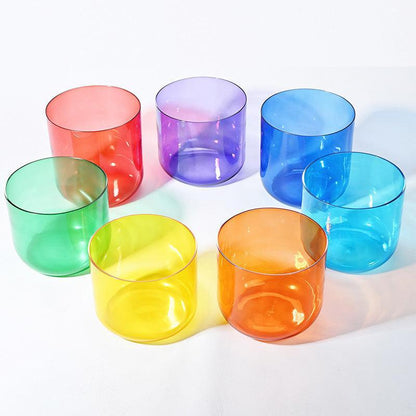 Colored Purple Clear Crystal Singing Bowl: Meditation Healing Vibration