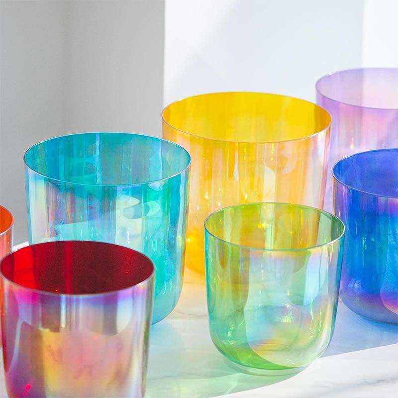 Blue | Orange Clear Singing Bowl - Calm & Heal,Meditation Spirituality