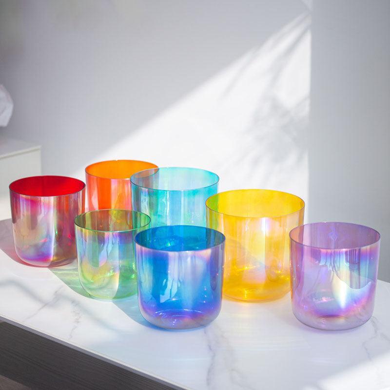Blue | Orange Clear Singing Bowl - Calm & Heal,Meditation Spirituality