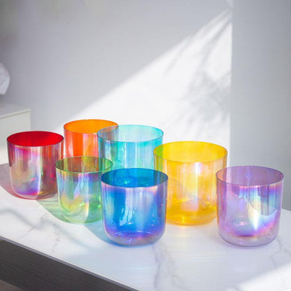 Blue | Orange Clear Singing Bowl - Calm & Heal,Meditation Spirituality
