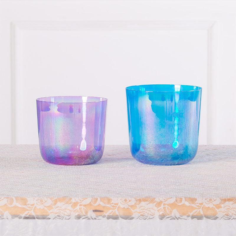 Blue | Orange Clear Singing Bowl - Calm & Heal,Meditation Spirituality