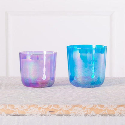 Blue | Orange Clear Singing Bowl - Calm & Heal,Meditation Spirituality