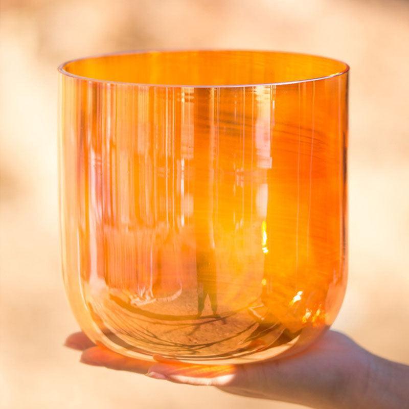 Blue | Orange Clear Singing Bowl - Calm & Heal,Meditation Spirituality
