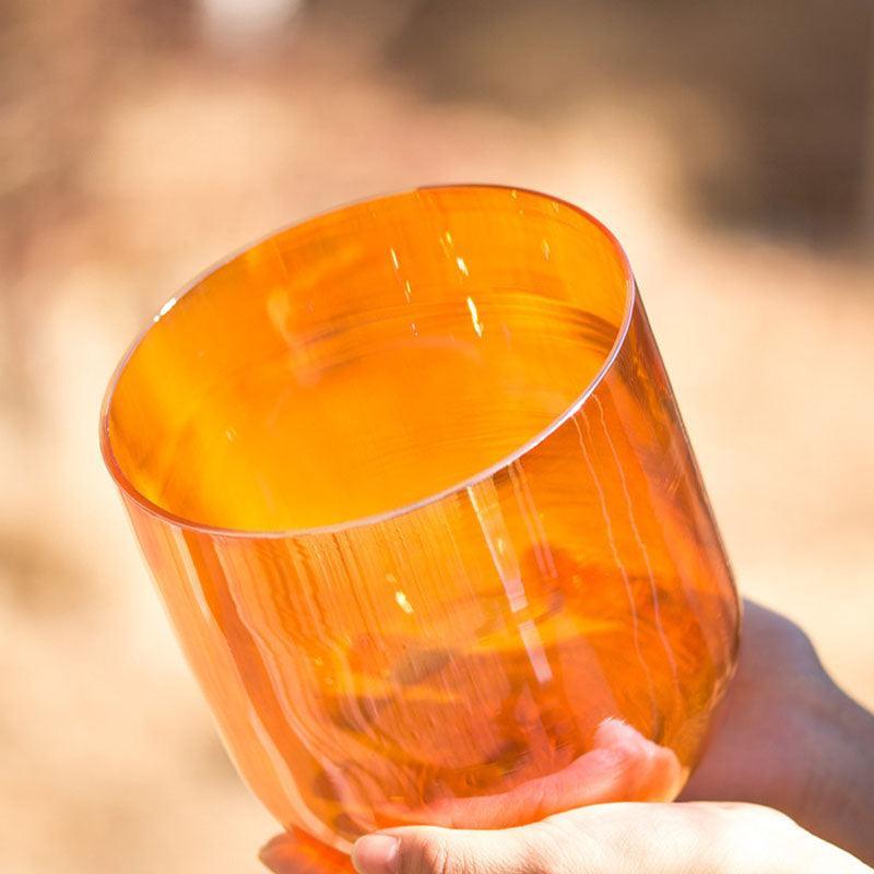 Blue | Orange Clear Singing Bowl - Calm & Heal,Meditation Spirituality