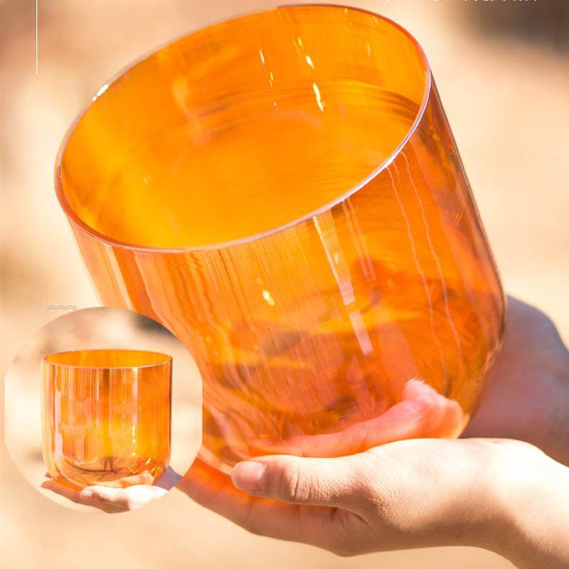 Blue | Orange Clear Singing Bowl - Calm & Heal,Meditation Spirituality