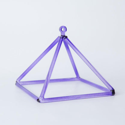Purple Crystal Singing Pyramid - Space Harmony, Artisan Design, Zen Decor