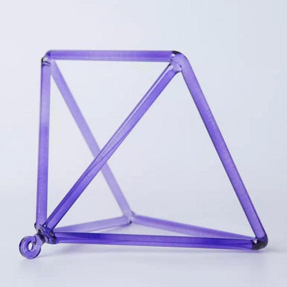 Purple Crystal Singing Pyramid - Space Harmony, Artisan Design, Zen Decor