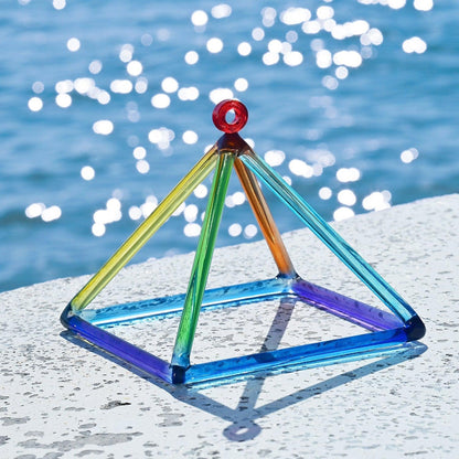 Colorful Vibrant Singing Pyramid - Harmonize Space, Melodic Decor