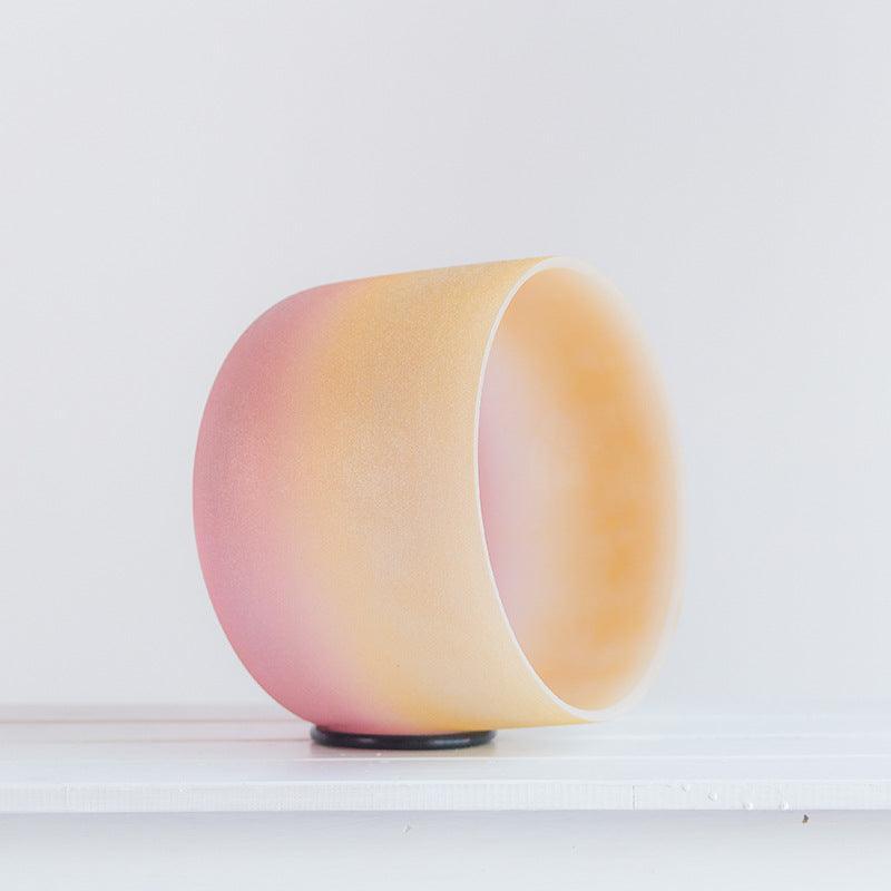 Golden Rose Pink Crystal Singing Bowl - Stress Relief, Meditation, Spa Ambience