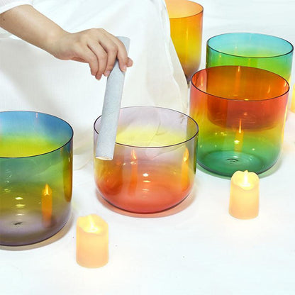 Warmly Crystal Singing Bowl Set: Colorful Elegance for Meditation and Relaxation