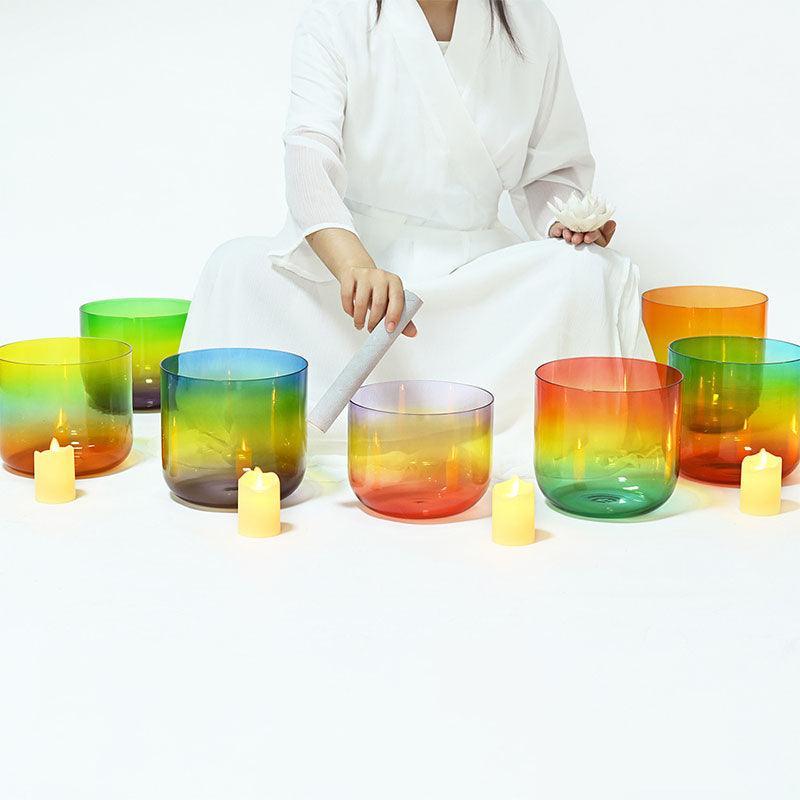Warmly Crystal Singing Bowl Set: Colorful Elegance for Meditation and Relaxation